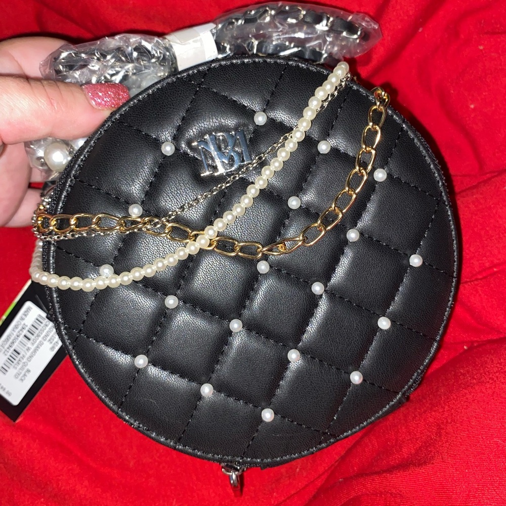 Badgley Mischka Black Crossbody Bag with Quilted Design